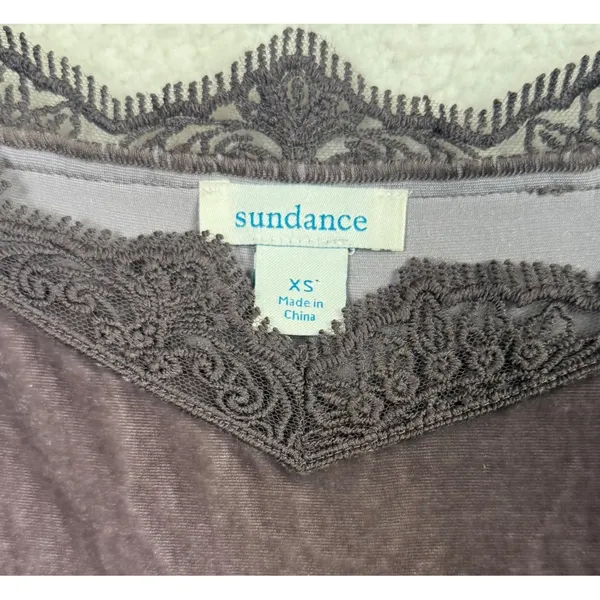 Sundance Camisole Tank Top Womens XS Brown‎ Silk Blend Velvet Lace Trim Y2K - Image 3
