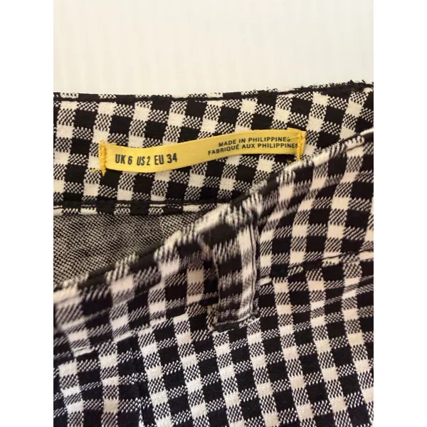 Maeve‎ by Anthropologie Gingham Check Pants Women's Size 2 Black White - Image 4