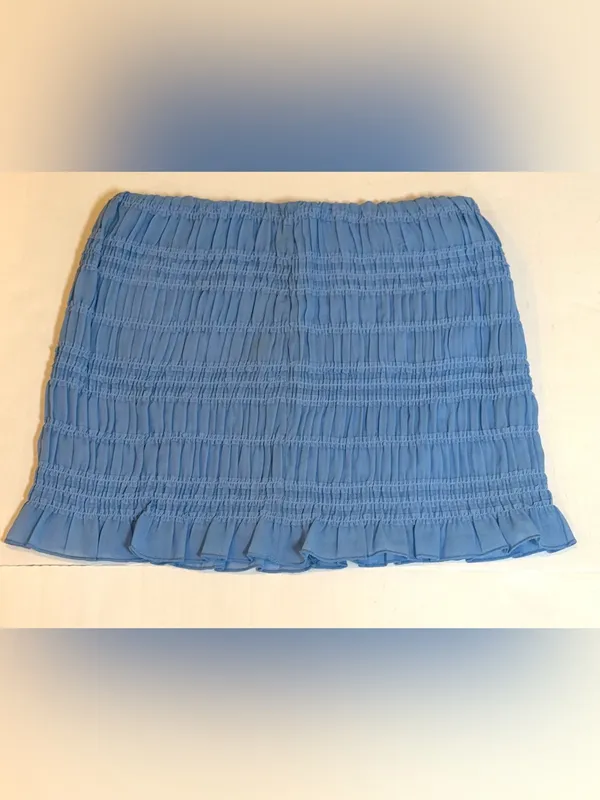 NWT Abercrombie Cloudy Blue Sheer Ruched Mini Skort XS Smocked Coquette Y2K - Image 8