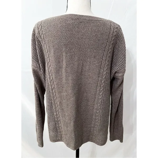 American Eagle Pullover Sweater | Taupe Textured Knit - Image 3