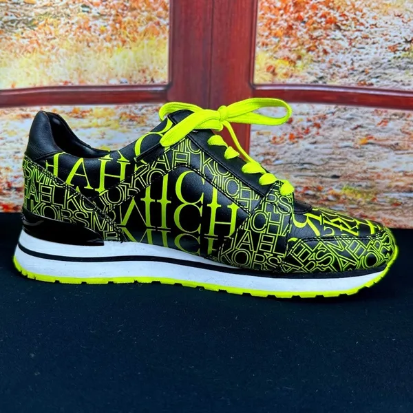 Michael Kors Neon Yellow and Black Trainers - size 9M - Image 7