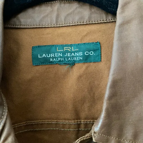 LRL Lauren Jeans Co. Coated Brown Jacket Size Small - Image 4