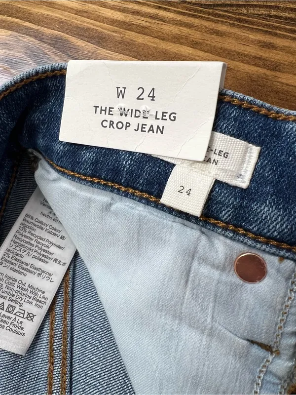 Madewell The Wide-Leg Crop Jean in Super Stretch Denim Oneida Wash Size 24 NWT - Image 13