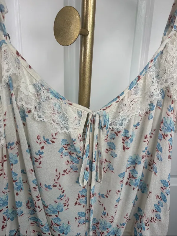 Intimately Free People Take It Away Floral Lace Thong Bodysuit Ivory L - Image 5