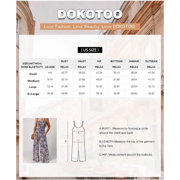 Dokotoo Floral Smocked Sleeveless Jumpsuit Size Large - Image 9