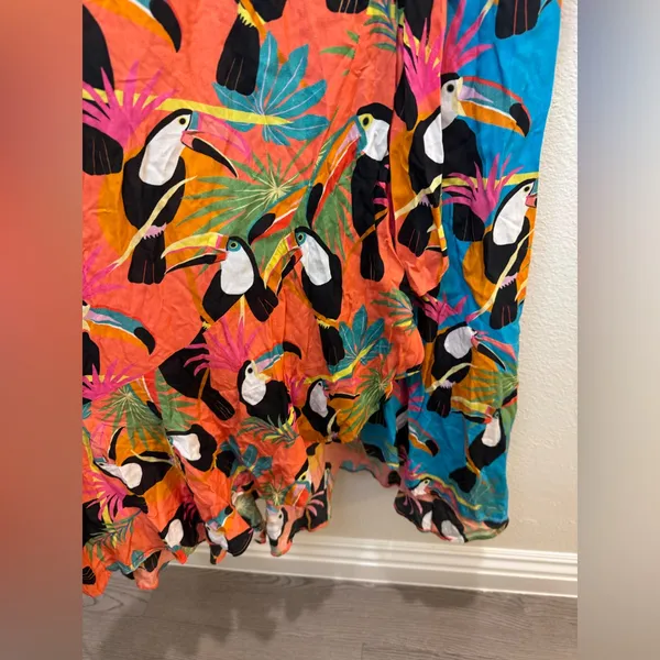 Farm Rio Anthropologie Toucans Wrap Maxi Dress‎ Size XS - Image 11