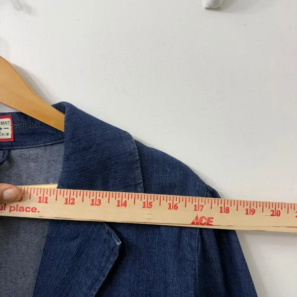 Vintage Old Navy Denim Blazer Jacket Y2K‎ Masc Sleek Office Hipster Minimalist - Image 10