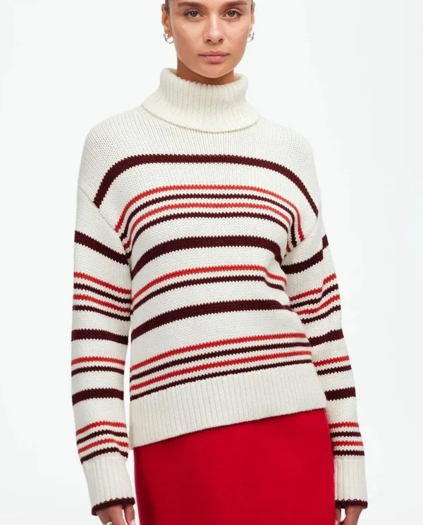 Madewell Cotton Striped Turtleneck Sweater *Flawed* - Image 2