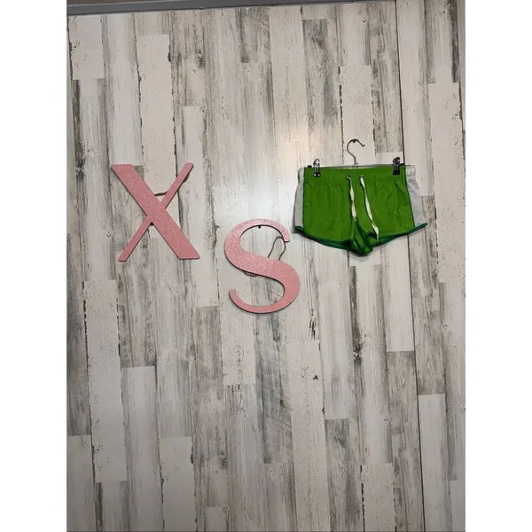 PINK Victoria’s Secret Y2K Green Athletic Shorts XS Low Rise Drawstring - Image 2