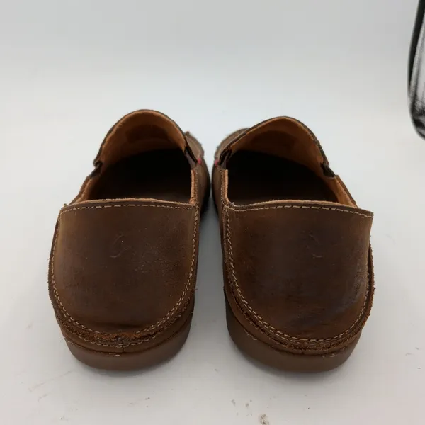 OluKai Nohea Nubuck Dark Java Tan Leather Slip On Loafers Womens 9.5 20174-4834 - Image 5