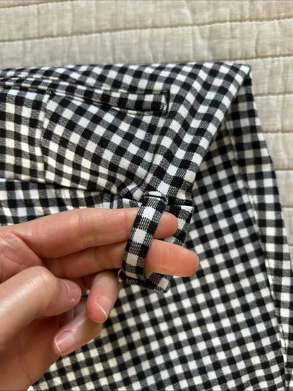 Old Navy, pixie straight ankle, black white gingham cotton pants 8 - Image 13
