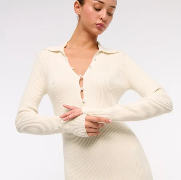 Abercrombie Cream Sweater Dress - Image 2