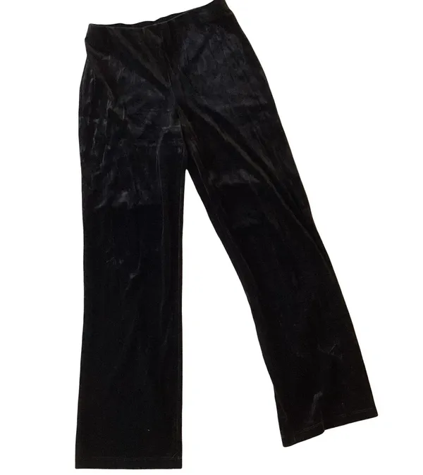 Unique Vintage Vintage AGB Black Velvet Velour Pants - Image 4