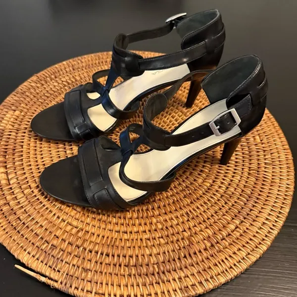 Via Spiga Black Strappy Women's Sandals‎ heels - Image 3