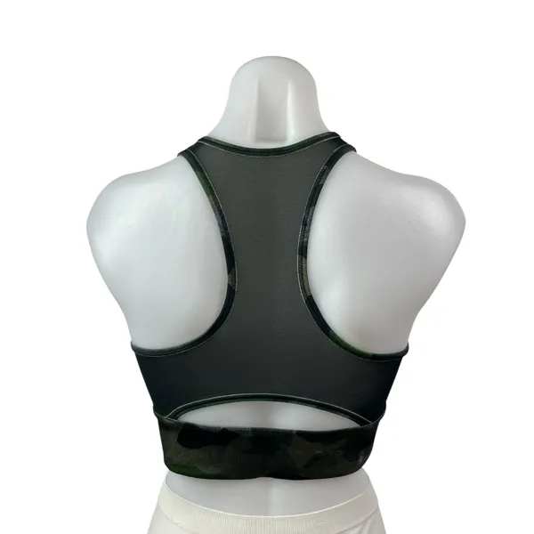 Nike Dri Fit Women's Green Camo Racerback Athletic Sports Bra Crop Top Size M - Image 4