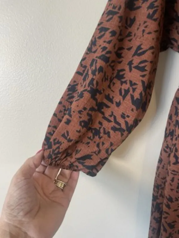 Ava & Viv A-Line Dress Size 2XL Brown Empire Waist Cut 3/4 Sleeve‎ Pullover Boho - Image 10
