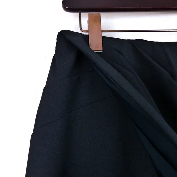 Abercrombie & Fitch Draped Front Maxi Skirt Womens M Black Faux Wrap Slit NWT - Image 9