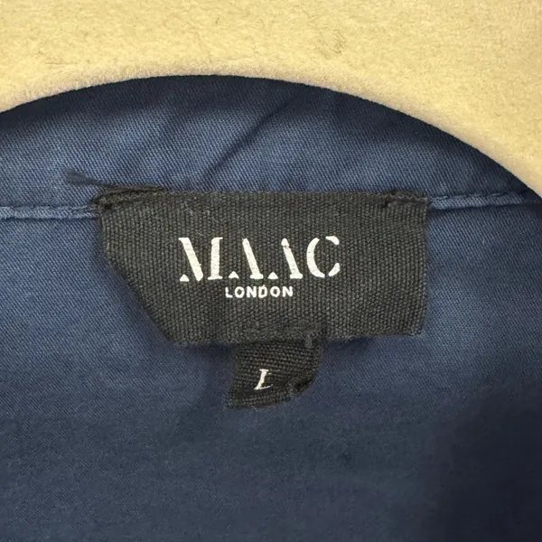MAAC London Womens Navy Blue 100% Cotton Short Sleeve Oversized Blouse Top Large - Image 5