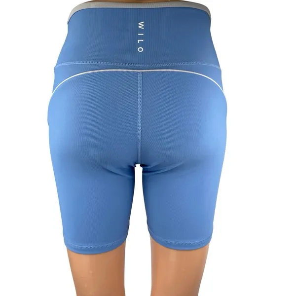 Wilo The Label Women's Blue Mid Rise Athletic Workout Running Biker Shorts Sz S - Image 3