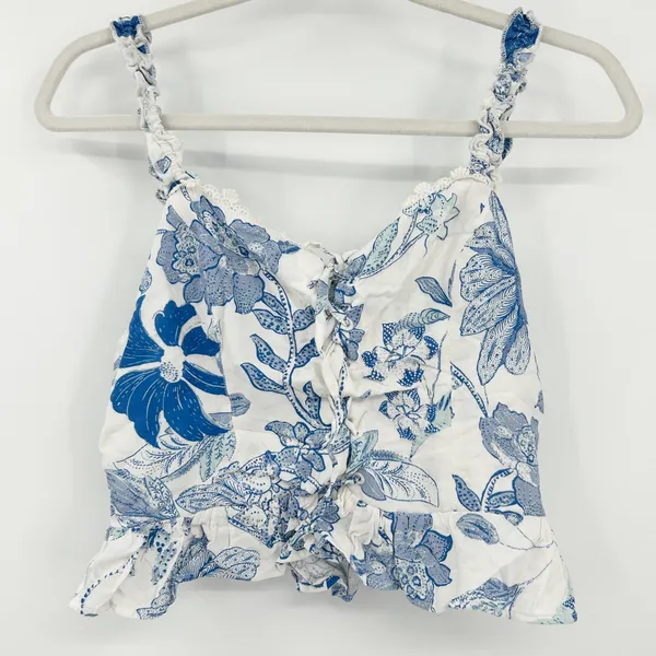 Urban Outfitters Womens Goodie Lace Up Tropical Floral Bustier‎ Crop Top Size M - Image 2