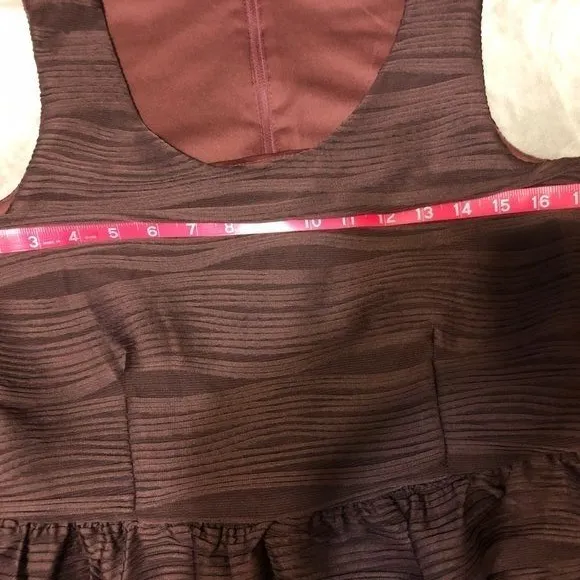 Juniors rewind dark‎ maroon textured fit and flare sleeveless dress large - Image 9