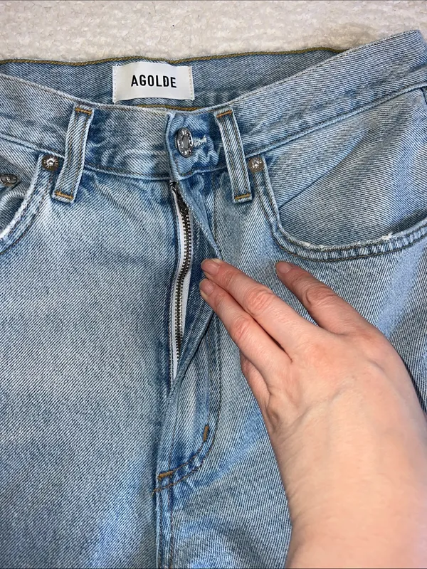 AGOLDE Cinched Hem Loose Taper Jeans Light Wash‎ Size 27 - Image 11