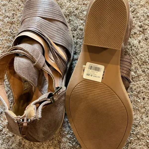 Charlotte Russe Taupe Strappy Ankle Booties - Image 5