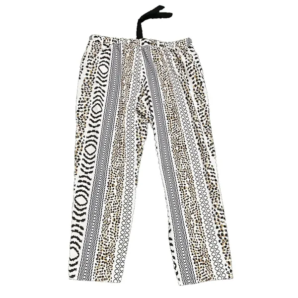 JOSIE NATORI Lounge Pull On Boho Patterned DRAWSTRING PANTS SIZE L - Image 2