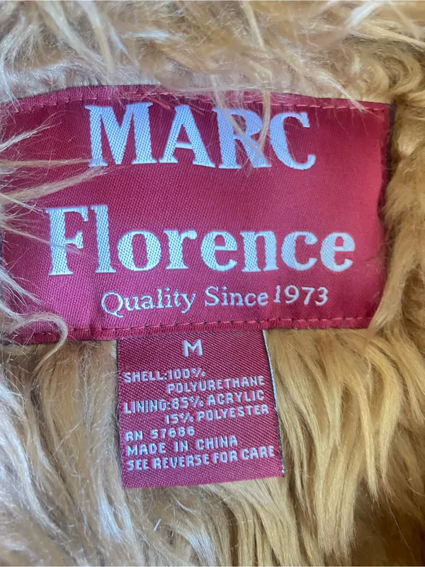 Marc‎ Florence Vintage Y2K Penny Lane Vegan Leather Faux Fur Coat Jacket Medium - Image 2