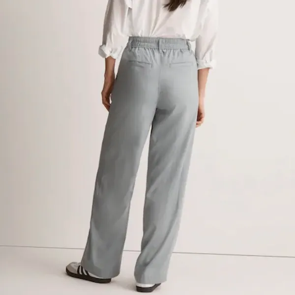 Madewell The Petite Neale Straight Leg‎ Pants Drapeweave Overcast Blue 4 Petite - Image 2