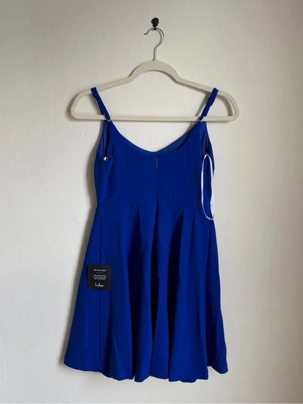 NWT Lulus Do You Wanna Dance? Royal Blue Skater Dress - Image 4