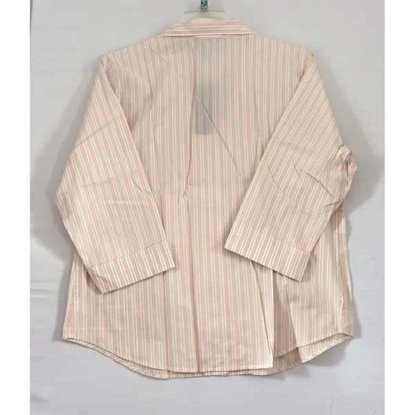 Ralph Lauren Pink Stripe Long Sleeve/Pants Button Up‎ Pajama Set Size XL NwT - Image 2