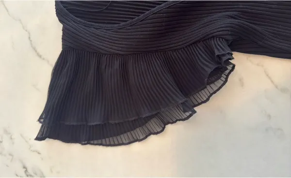 Zara Black Flutter Sleeve Body Suit - Image 3