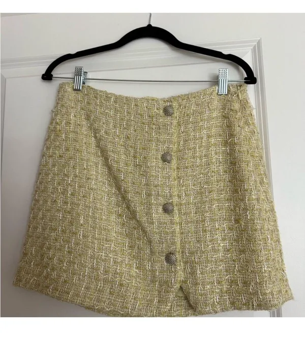 House of Harlow 1960 Yellow Tweed Skirt Set - Image 2