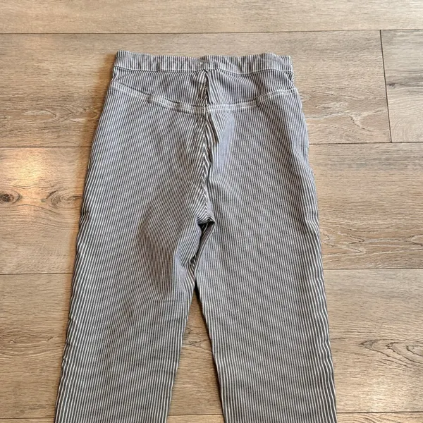 Free People Striped‎ High Waist Pants Size 25 Waist Belle Skinny Trouser Blue - Image 3