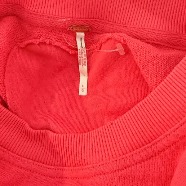 FREE PEOPLE Eleanor Layered Sweatshirt Minidress Watermelon Wedge Combo Size L - Image 6