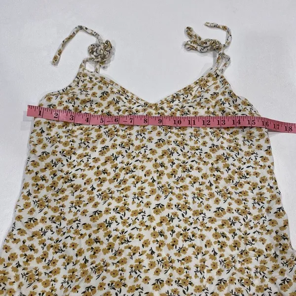 Abercrombie & Fitch Floral Tie Strap Tank Top Yellow White Size Small - Image 4