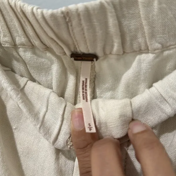 Free People Revolve Tomboy Linen Shorts Size S Color is Cream Oversized - Image 7