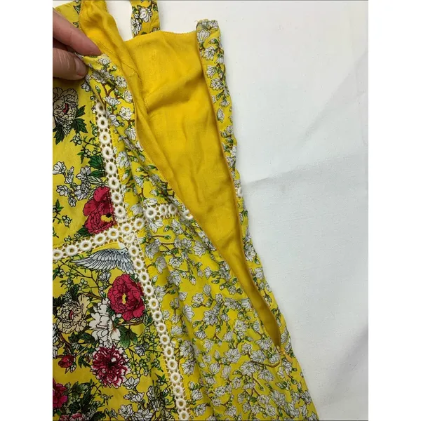 Farm Rio size small petite cantonal lace Yellow Floral Square-Neck Maxi Dress - Image 9