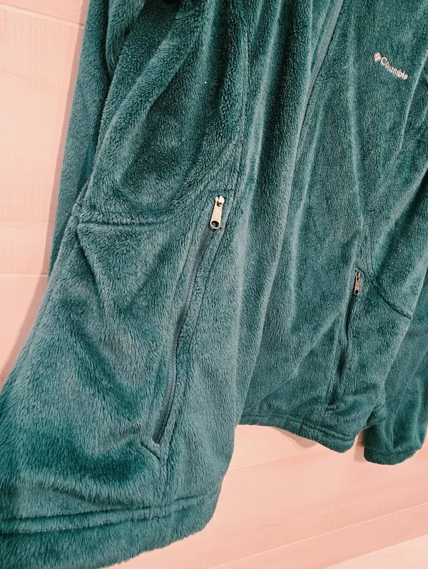 {XL} Columbia Fleece Full Zip Jacket Green - Image 5