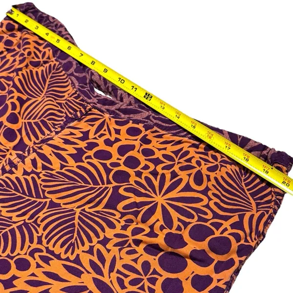 Sundance Orange Purple‎ Floral Abstract Print Pull on Pants Coastal Lagenlook M - Image 10