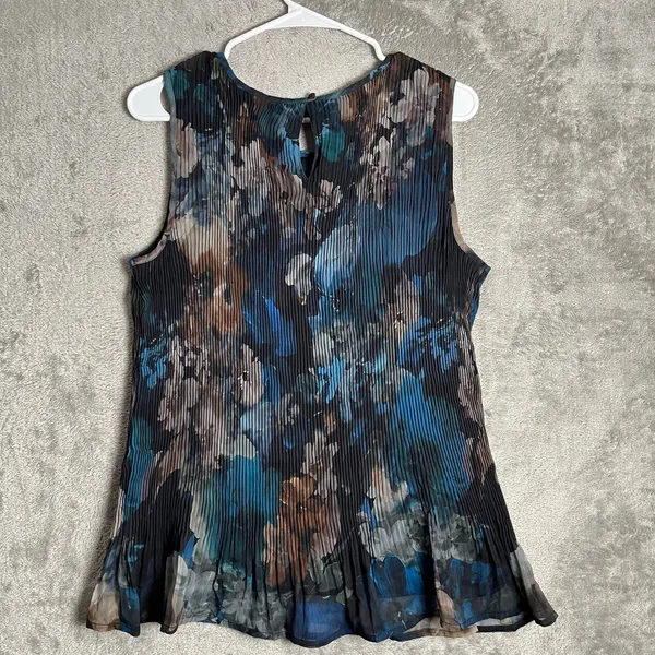 Vintage Y2k Pleated Abstract Print Tank Artwear Top Sculptural Size Large‎ New - Image 5