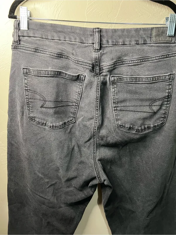 American Eagle Curvy Mom Washed Black High Rise Denim Jeans - Image 8