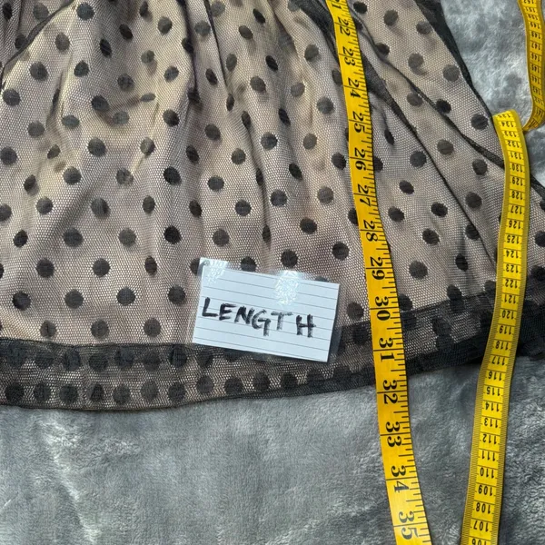 Fossil Polka Dot Tulle Mini Dress S Tan‎ Black Whimsigoth Homecoming Dark Fairy - Image 8