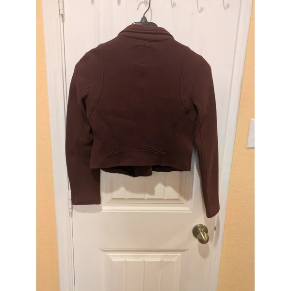 Zara maroon biker jacket cotton Size M - Image 12