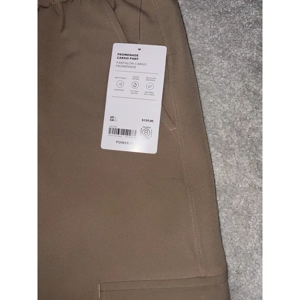 Athleta Promenade Wide Leg Cargo Pant Large Neutral French Soft Dance NWT - Image 3