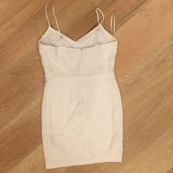 Zara Textured White Bridal Mini Dress M S - Image 4