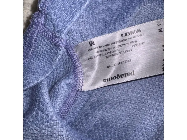Patagonia Capilene Light Blue Quarter-Zip Neck Outdoor Active Woman’s M Pullover - Image 5