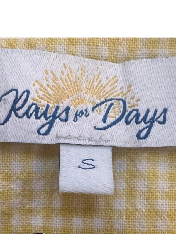 Rays For Days Summer Yellow And White Smocked Gingham Lace Up Tie Side Shorts - Image 6