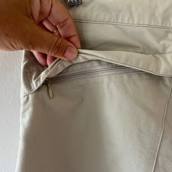 Eastern Mountain Sports Hiking‎ Shorts Sz 6 Women Beige Stretch Nylon 5 Pocket Stretch Low Waist - Image 7